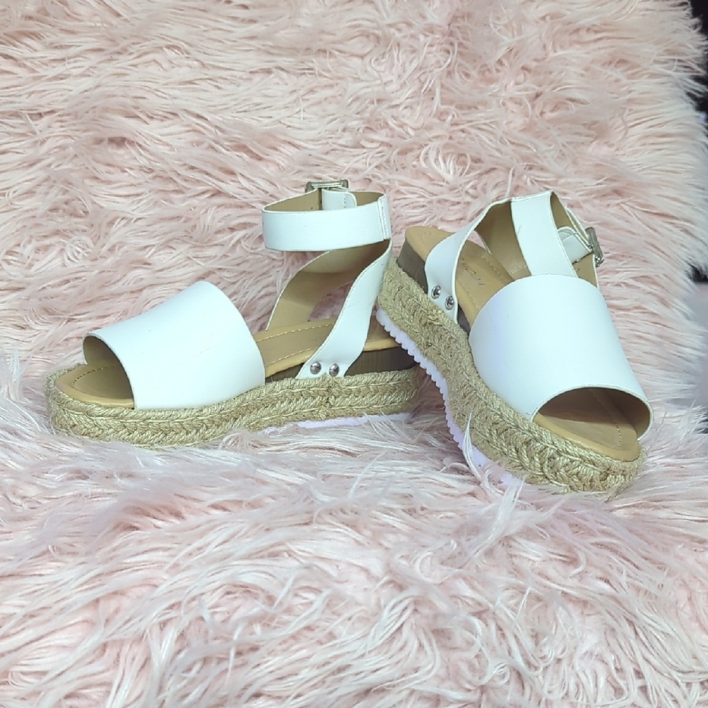 TOP Moda White Espadrille Sandals